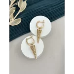 İşlemeli Bakır Ton Vip Küpe