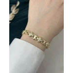 14K Gold Taşlı Trend Vip Bileklik (17+2 cm)