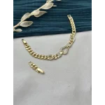 14K Gold Taşlı Geçişli Vip Bileklik