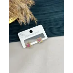 Renkli Kalpli Çelik Çocuk Küpesi