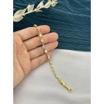 14K Asimetrik Taşlı Zarif XP Suyolu Vip Bileklik (17+2 cm)