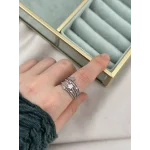 Çelik Çoklu Yıldız Model Gümüş Yüzük (7 no)