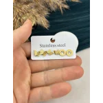 Simli Katlı Kelebek Küpe Seti
