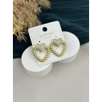 Burgulu Taşlı Kalp XP Küpe (Gold)