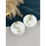 Taşlı Sarkıt Ay-Yıldız XP Küpe (Gold)