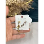 İncili Kelebekli Küpe Seti