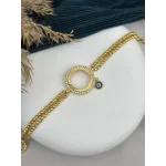 22 Ayar Çeyreklik Tek Sıra Taşlı Dorikalı Bileklik