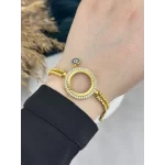 22 Ayar Çeyreklik Tek Sıra Taşlı Dorikalı Bileklik