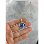 Gold Gece Temalı Mavi Çocuk Kolye (40+5 cm)