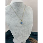 Gold Gece Temalı Mavi Çocuk Kolye (40+5 cm)