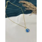 Gold Gece Temalı Mavi Çocuk Kolye (40+5 cm)