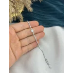 İthal Gümüş Baget Taşlı Suyolu Bileklik (17 cm)