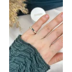 Zarif Lacivert Taşlı Serçe Oarmak Yüzüğü (Ayarlanabilir)