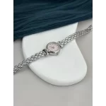 Gümüş Yuvarlak Kasa Retro Saat (Pembe)