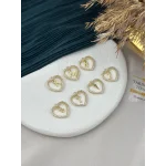 Sallantılı Harfli Taşlı Kalp Kolye Ucu