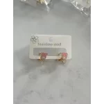 Pembe Çiçekli Tavşan Çocuk Küpe