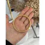 22 Ayar Oval Topçuk Detaylı Kelepçe Bilezik (6 cm)
