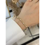 Sıra Kalpli İncili Zarif XP Bileklik (17+2 cm)