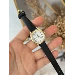 Siyah Deri Kordon Yuvarlak-Köşeli Saat