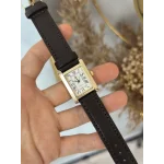 Kahverengi Deri Kordon Dikdörtgen Saat