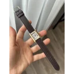 Kahverengi Deri Kordon Dikdörtgen Saat