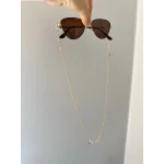 Trend Renkli Taşlı Çelik Gözlük Zinciri