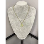 Çelik Turkuaz Taşlı Altıgen Kolye (40+5 cm)