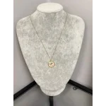 Çelik Pembe Mineli İncili Vintage Kolye (40+5 cm)