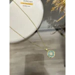 Çelik Mavi Mineli Kuzey Yıldızı Kolye (40+5 cm)