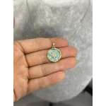 Çelik Mavi Mineli Kuzey Yıldızı Kolye (40+5 cm)