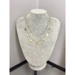 Çelik İkili Yonca Pullu Kolye (40+5 cm)