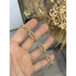 XP Gold  Oval Geçişli Zincir Bileklik