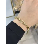 XP Gold  Oval Geçişli Zincir Bileklik