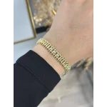 XP Gold Dorikali Hasir Taşlı Bileklik (17+2 cm)