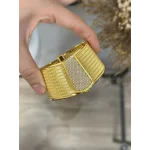 22 Ayar Geniş Taşlı Trabzon Hasırı Kelepçe