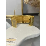 22 Ayar Geniş Taşlı Trabzon Hasırı Kelepçe