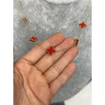 Çelik Marka Detay Kırmızı Kolye (40+5 cm)