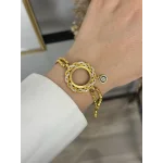 22 Ayar Taşlı Sarmal Burgu Çeyrek Bileklik