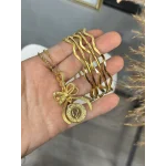 22 Ayar Fiyonk Kolye-Oluklu Ajda Kombini