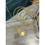 22 Ayar Fiyonk Kolye-Oluklu Ajda Kombini