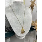 22 Ayar Fiyonk Kolye-Oluklu Ajda Kombini