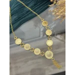22 Ayar Dorikalı 6 Çeyrek-1 Yarım Altınlı Kolye