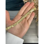 22 Ayar Kalem İşi Sıralı Dikdörtgen Bileklik (18 cm)