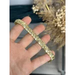 22 Ayar Kalem İşi Sıralı Dikdörtgen Bileklik (18 cm)