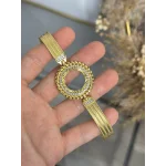 22 Ayar Buğday Model Çeyrek Hasır Kelepçe (17+3.5 cm)