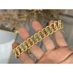 22 Ayar Çift Sıra Kumlu Geçişli Samanyolu Bileklik (19 cm)