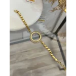 22 Ayar Yarım Altınlık Çift Sıra Taşlı Arpa Bileklik