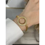 22 Ayar Yarım Altınlık Çift Sıra Taşlı Arpa Bileklik