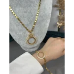 22 Ayar Tam Altınlık Kolye-Yarımlık Bileklik Kombini