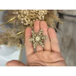 Kar Tanesi Taşlı Broş